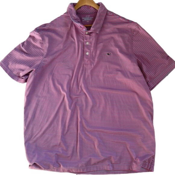 Vineyard Vines Kennedy Striped Sankaty Performance Polo Shirt Mens XXL - Picture 1 of 6